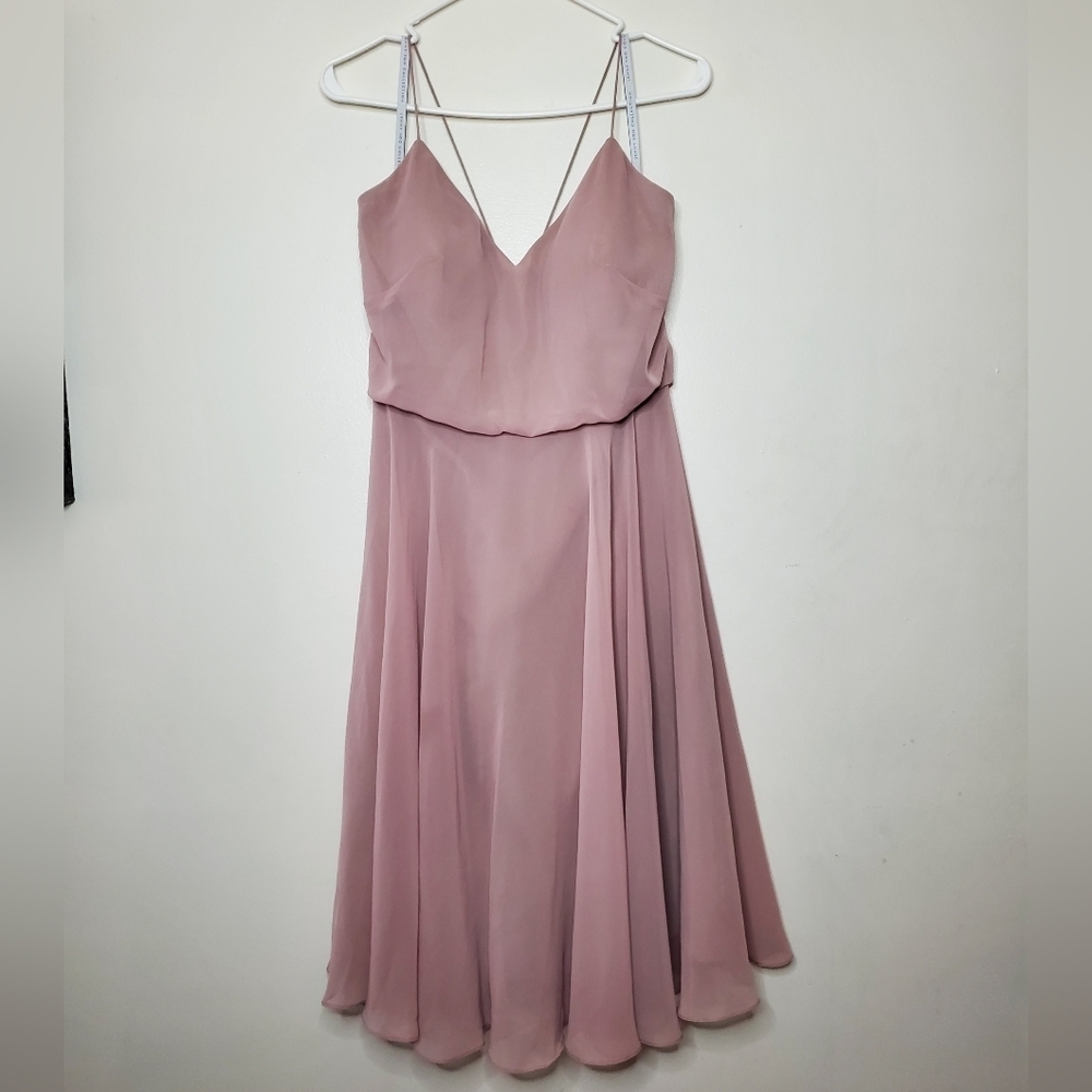 Jenny Yoo Collection Pleated Knee Length Dress Size 8 Formal Prom Wedding